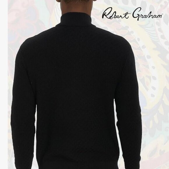 Robert Graham Mens Long Sleeve 1/4 Zip Knit Sweater - Picture 2 of 11